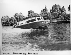 "Kimberley district, 1956. Boating on Vaal River at Riverton."