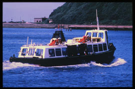 Durban, October 1978. Harbour ferry between Point and Bluff in Durban Harbour. [Jan Hoek]