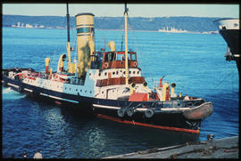 Durban, 1967. SAR tug 'Sir William Hoy' in Durban Harbour.