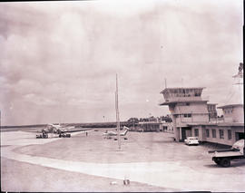 Port Elizabeth, 1965. HF Verwoerd airport. Control tower. DC-3 Dakota on the apron.