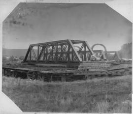 February 1903. Replacing 100 feet bridge at mile 85. View from north end.