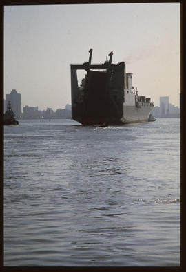 Durban, August 1985. 'Kolsnaren' RoRo ship in Durban Harbour. [CF Gunter]