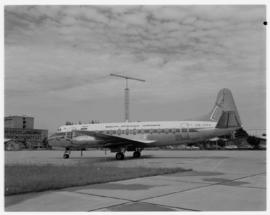 Johannesburg, February 1970. SAA Vickers Viscount ZS-CDU 'Bosbok' at Jan Smuts Airport.