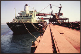 Richards Bay, November 1979. Richards Bay Harbour coal terminal. [D Dannhauser]