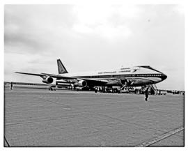 Johannesburg, 1971. Jan Smuts airport. SAA Boeing 747 ZS-SAN 'Lebombo'.