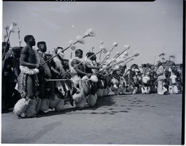 Johannesburg, 1949. Tribal dancing at Consolidated Main Reef mine.
