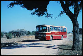 Etosha Game Park, Namibia, 1972. SAR Mercedes Benz tour bus.