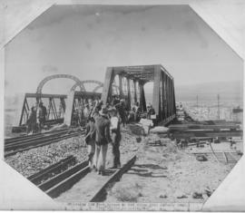 January 1903. Temporary birdcage 100 feet bridge at mile 99 3/4.