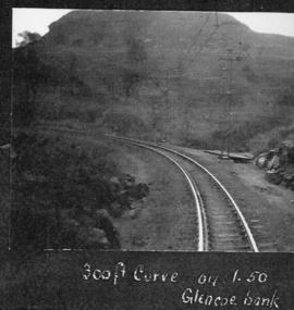 Glencoe district, circa 1925. Curve with 300 foot radius on 1 in 40 Glencoe bank. (Album on Natal...