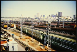 Johannesburg, 1985. Drakensberg passenger train entering Park Station.