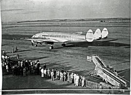 Johannesburg, 1950. Palmietfontein airport. SAA Lockheed Constellation ZS-DBR 'Cape Town'.