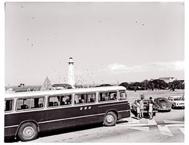 Port Elizabeth, 1970. SAR motor coach at Donkin reserve.