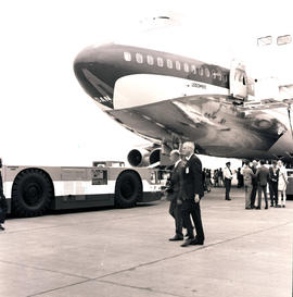 Johannesburg, 1971. Jan Smuts airport. SAA Boeing 747 ZS-SAN 'Lebombo'. Arrival of first SAA Boei...
