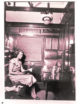 
Interior of SAR articulated coach Type C-22 coupe.
