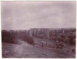 Circa 1900. Anglo-Boer War. Vet River high level bridge in full view.