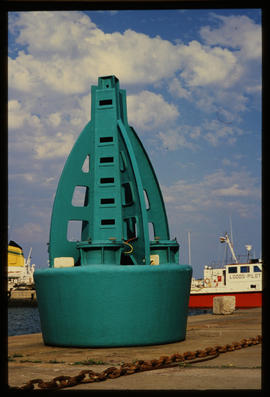Richards Bay, July 1986. Buoy used at Richards Bay Harbour. [Z Crafford]