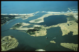 Richards Bay,1974. Aerial view of Richards Bay Harbour. D Dannhauser]