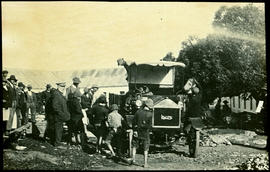 Town crowd next to Lacre truck.