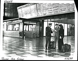 Johannesburg, 1975. SAR Police assisting passengers at Park station.