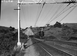 Durban, 1938. Pinetown, train emerging from cutting near Mariannhill.
