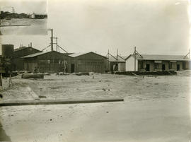 Walvis Bay, 1925. Construction of harbour. Buildings.