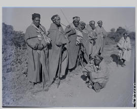 Port Alfred, 1951. Pondo group of eight adults with pipes.