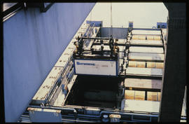 Durban, 1984. Loading container into ship hold in Durban Harbour.