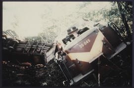 Wreckage of SAR Class 35-000 No 35-045 locomotive.