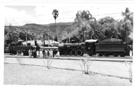 Waterval-Boven. NZASM 46 Tonner with SAR Class 10C No 772 at railway station.