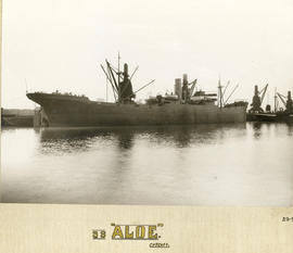 Large ship 'SS Aloe' in harbour.