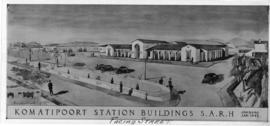 Komatipoort, January 1945. Sketch of station buildings, facing street.