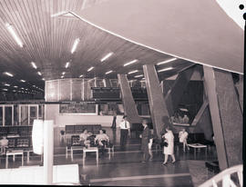 Windhoek, Namibia, 1968. JG Strijdom airport. Interior of airport building.