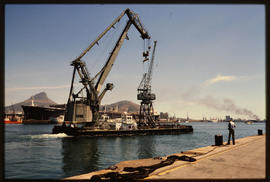 Cape Town. Floating crane in Table Bay Harbour.
