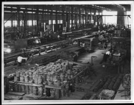Interior of large metal-working workshop.