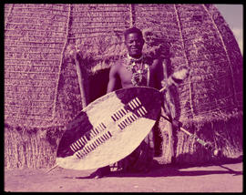 Melmoth district. Zulu warrior at Nkandla.
