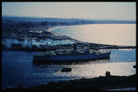 Durban, July 1968. Ship leaving Durban Harbour. [HH Kruger]