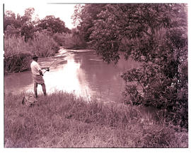"Nelspruit district, 1960. Angling in the river."