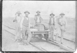 
Rail gang with trolley in the Karoo.
