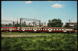 Johannesburg, January 1979. SAR Class 5M2A suburban train. [D Dannhauser]