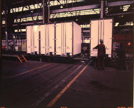 Pretoria, June 1989. Construction of PX containers at Koedoespoort. [Sonja Grunbauer]