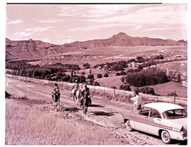 "Bethlehem district, 1960. Horsemen on country road."