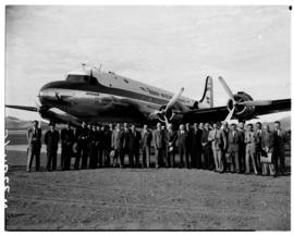 Windhoek, South-West Africa, circa 1953. Test flight SAA Douglas DC-4 ZS-AUB 'Outeniqua' Johannes...