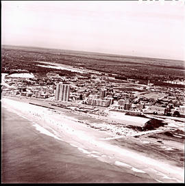 Port Elizabeth, 1972. Aerial view of bathing beaches.