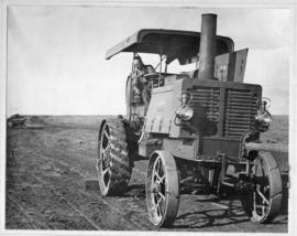 Circa 1908. SAR Thornycroft oil tractor No 8 winching trailer.