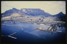 Cape Town, 1984. Aerial view of Table Bay Harbour.