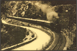 Tulbagh district. Steam train in Tulbaghkloof.