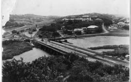 Amanzimtoti. Bridge over river and Amanzimtoti Hotel.