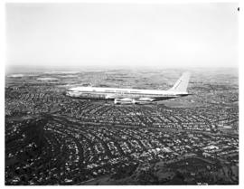 Johannesburg, 1968. SAA Boeing 707 ZS-SAE 'Windhoek' in flight.
