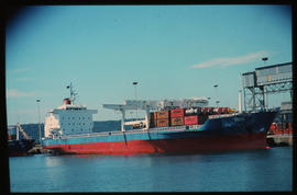 Durban, 1978. 'Berg' container ship in Durban Harbour.