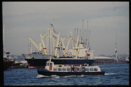 Durban, September 1984. Harbour ferry in Durban Harbour. [T Robberts]